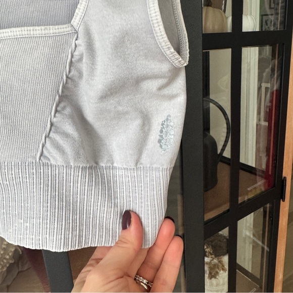 FP Movement Good Karma Square Neck sports Bra M/L Ice Grey top ribbed tank - Picture 7 of 10